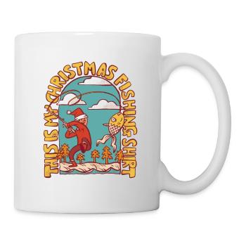 Das ist mein Weihnachts-Angelhemd Das ist mein Wei - Tasse - Weiß - Rechts