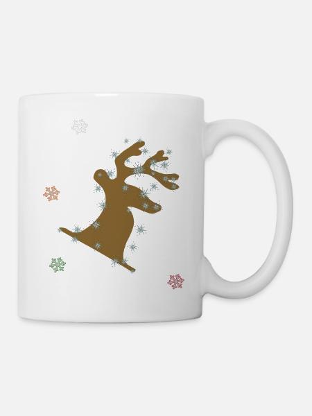Elch, Weihnachten - Tasse - Weiß