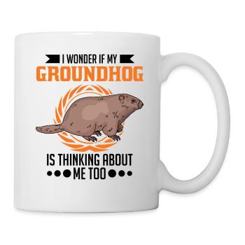 Murmeltier Groundhog Day Waldmurmeltier - Tasse - Weiß - Rechts