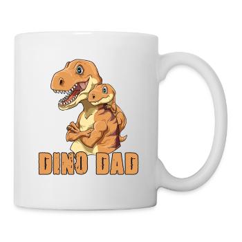 Dino Dad Vater und Baby Papa Vatertag - Tasse - Weiß - Rechts