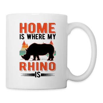 Zuhause ist wo mein Nashorn ist Rhino - Tasse - Weiß - Rechts