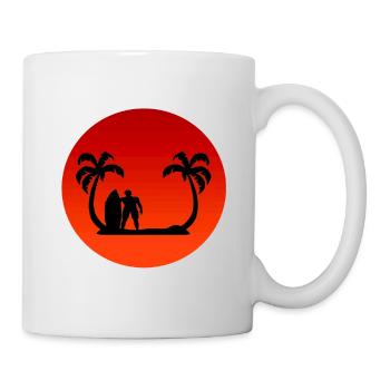 Palm Surfing - Mug blanc - blanc - Droite