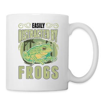 Easily distracted by Frogs Frosch - Tasse - Weiß - Rechts