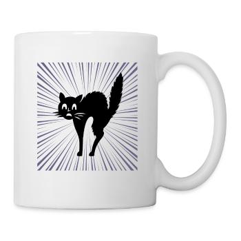 Schwarze katze - Tasse - Weiß - Rechts