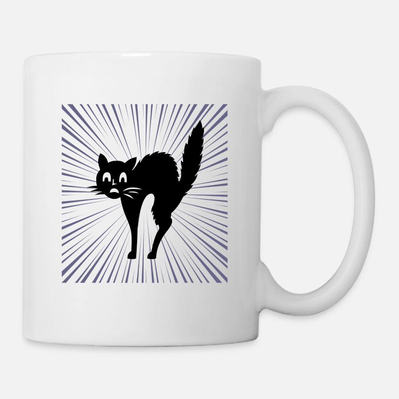Schwarze katze - Tasse - Weiß