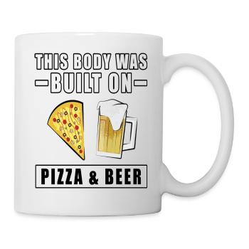 Ce corps a été construit sur la bière à pizza - Mug blanc - blanc - Droite