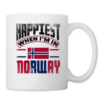 Norvège Norvège Norvège la plus heureuse quand je suis en Norvège - Mug blanc - blanc - Droite