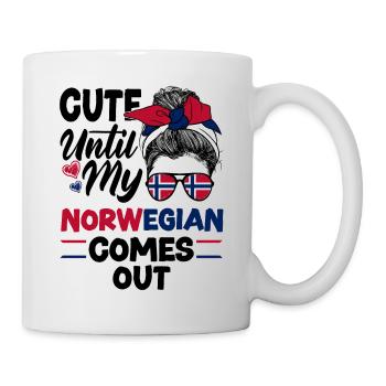 Norwegen Norwegisch süß bis mein Norwegisch kommt - Tasse - Weiß - Rechts