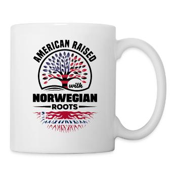 Américain élevé avec des racines norvégiennes Norvège - Mug blanc - blanc - Droite