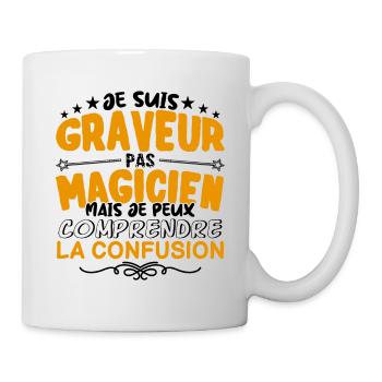 Graveur pas Magicien | le Meilleur Graveur cadeau - Mug blanc - blanc - Droite