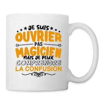 Ouvrier pas Magicien | le Meilleur Ouvrier cadeau - Mug blanc - blanc - Droite
