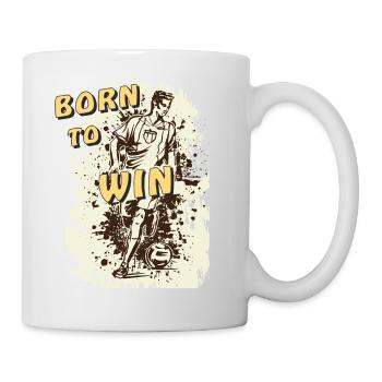 FUßBALL BORN TO WIN - Tasse - Weiß - Rechts
