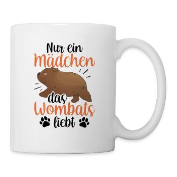 Mädchen das Wombat liebt Australien Beuteltier - Tasse - Weiß - Rechts