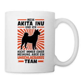 Mein Akita Inu und Ich sind unschlagbar - Tasse - Weiß - Rechts