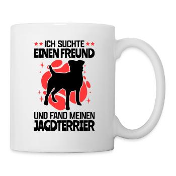 Suchte einen Freund und fand meinen Jagdterrier - Tasse - Weiß - Rechts