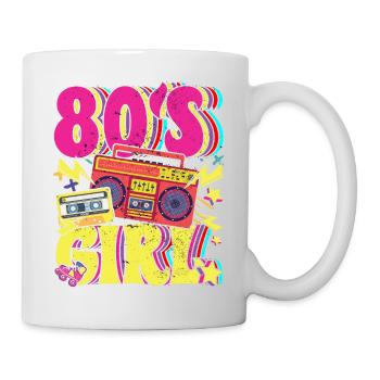 Women 80s girl 80s Themes Party Vintage 1980s - Mug - white - Right