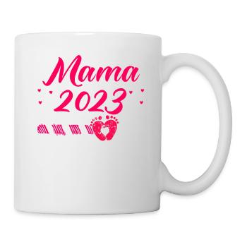 Mama 2023 Mutter werden in Schwangerschaft Baby - Tasse - Weiß - Rechts