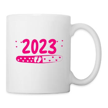 Mama 2023 Mutter werden in Schwangerschaft Baby - Tasse - Weiß - Rechts