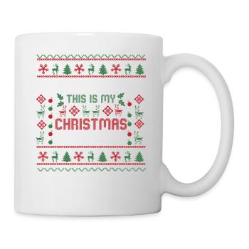 Due to Inflation Christmas Sweaters lustiges Xmas - Tasse - Weiß - Rechts
