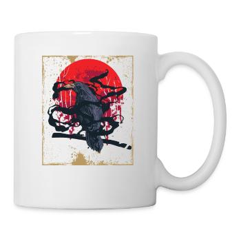 Gothic Skull-Red Moon-Black Crow - Mug - white - Right