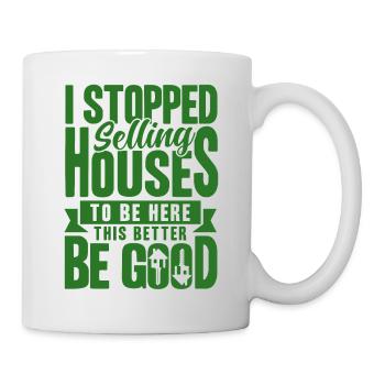 Makler Haus Verkaufen Immobilienmakler Geschenk - Tasse - Weiß - Rechts