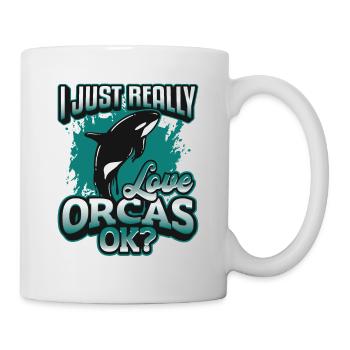 Orca Whale, I really love orcas. - Mug - white - Right