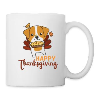 thanksgiving day outfits turkey jack Russell Pie - Mug - white - Right