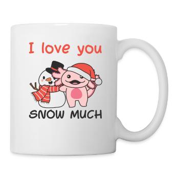 Axolotl I love you snow much snowman wordplay - Mug - white - Right