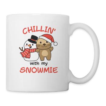 Otter Chillin avec mon schneemann snowmie - Mug blanc - blanc - Droite