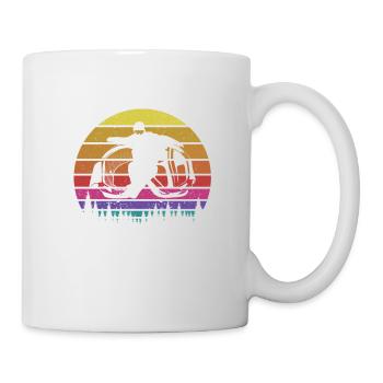 Das wahre Leben beginnt im Pulverschnee Snowboard - Tasse - Weiß - Rechts