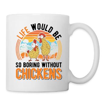 Hühner Hühnerzucht Hühnchen Landwirt - Tasse - Weiß - Rechts