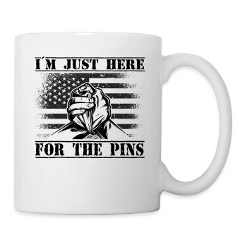 Armwrestler USA-Flaggen-Handdrücken - Tasse - Weiß - Rechts