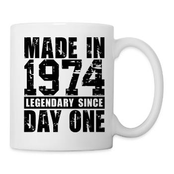 Hergestellt 1974, legendär seit dem ersten Tag - Tasse - Weiß - Rechts