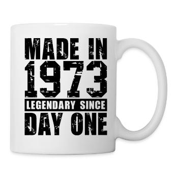 Hergestellt 1973, legendär seit dem ersten Tag - Tasse - Weiß - Rechts