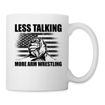 Armwrestler USA-Flaggen-Handdrücken - Tasse - Weiß - Rechts