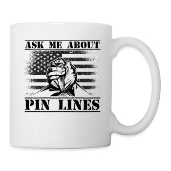 Armwrestler USA-Flaggen-Handdrücken - Tasse - Weiß - Rechts