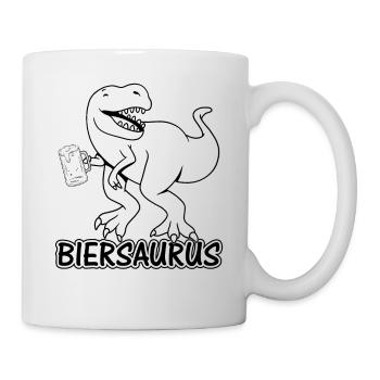Bier Biersaurus Dinosaurier Dino mit Bierkrug - Bi - Tasse - Weiß - Rechts