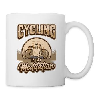 Cycling is my meditation, cyclist. - Mug - white - Right