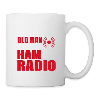 Never Underestimate An Old Man With A Ham Radio Am - Mug - white - Right