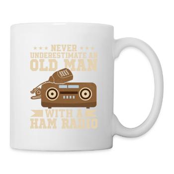 Never Underestimate An Old Man With A Ham Radio En - Mug - white - Right