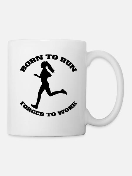 Joggerin fit joggen laufen Cardio Training rennen - Tasse - Weiß
