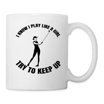 Golfeur Golf Filles Balle de golf Clubs de golf - Mug blanc - blanc - Droite