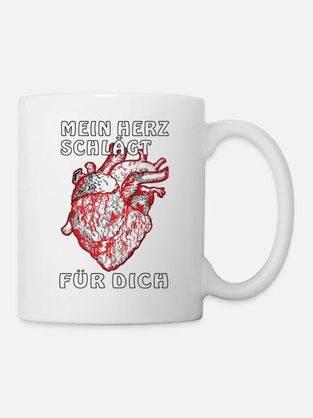 MEIN HERZ SCHLÄGT FÜR DICH - Tasse - Weiß