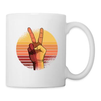 Peace Sign Vintage Peace Lover Positivity Retro - Mug - white - Right
