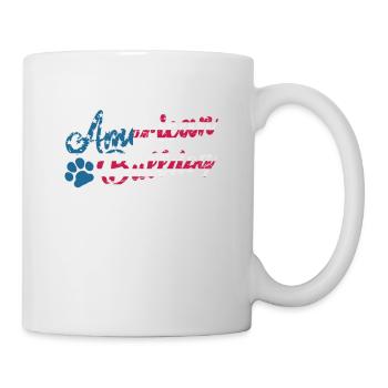 American Bulldog USA Drapeau et patte de chien - Mug blanc - blanc - Droite