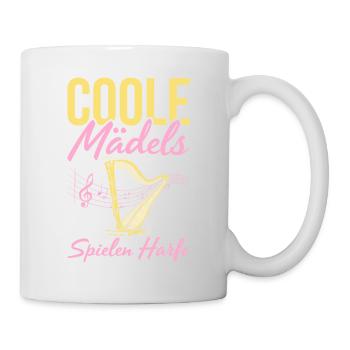 Coole Mädels Spielen Harfe Geschenk - Tasse - Weiß - Rechts