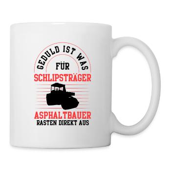 Asphaltbauer rasten direkt aus Asphaltierer - Tasse - Weiß - Rechts