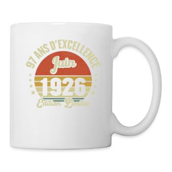 Juin 1926 97 Ans Anniversaire Vintage Idée Cadeau - Mug blanc - blanc - Droite