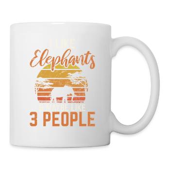 I Like Elephants & Maybe Like 3 People Retro Eleph - Mug - white - Right