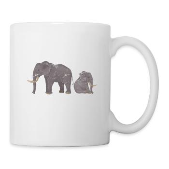 Drôle d’amoureux des éléphants Afrique Animal Zoo Gardien Enfants - Mug blanc - blanc - Droite